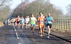 Soon after the start of the Run northumberland Half Marathon.